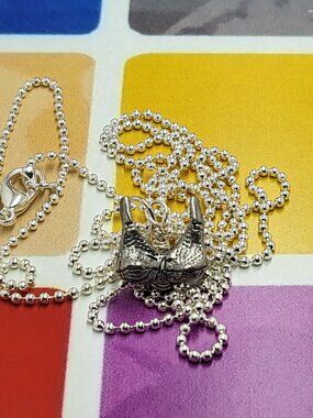 Necklace with vintage Todd Oldham Buttons 90s Silver tone